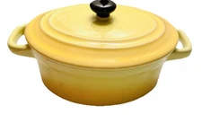 HOUSEWARES INTERNATIONAL Yellow Orange Mini Handled Casserole Dish with Lid