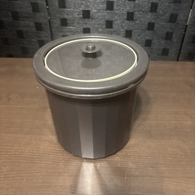 Vintage Tupperware Insulated Ice Bucket #1683 Dark Brown with Push Button Seal