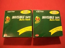 2 Henkel Duck Invisible Tapes, Matte Finish, 3/4" X 1,000", NIB