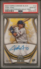 2023 Topps Chrome Black Josh Jung Ivory Gold Trim Auto /25 #WCA-JJ PSA 10 Gem