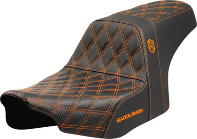 SADDLEMEN Pro Series SDC Performance Seat - Orange Stitching - w/o Backrest -