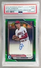 4055 Ryan Johnson 2024 Bowman Green Refractor Chrome Auto 1st RC /99 PSA 9