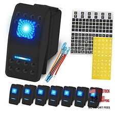 UTV Car Rocker Toggle Switch 20A 12V LED Lighted Waterproof Rocker Switch Blue