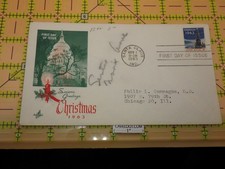 1963 Christmas First Day Cover FDC Santa Claus Indiana ArtCraft Philip Campagna