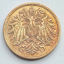 1915 Austria 2 Heller - Bronze Austrian Coin - World Coin - Free Shipping