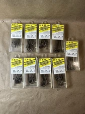 Lot of 9 H&H Terminal Tackle Hooks 3191 Size 1/0 – 14 per Box