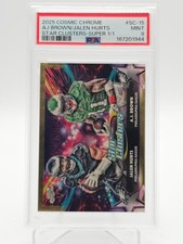 Marketplace image: AJ BROWN JALEN HURTS 2025 TOPPS COSMIC STAR CLUSTER SUPERFRACTOR 1/1 PSA 9 Q6608