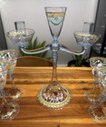 15pc Rare Venetian Pauly & C. / Salviati, Murano, Enameled Gilt Glass Wine Set — photo 7