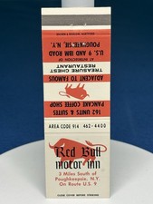 Red Bull Motor Inn Poughkeepsie New York VTG Matchbook Cover 564