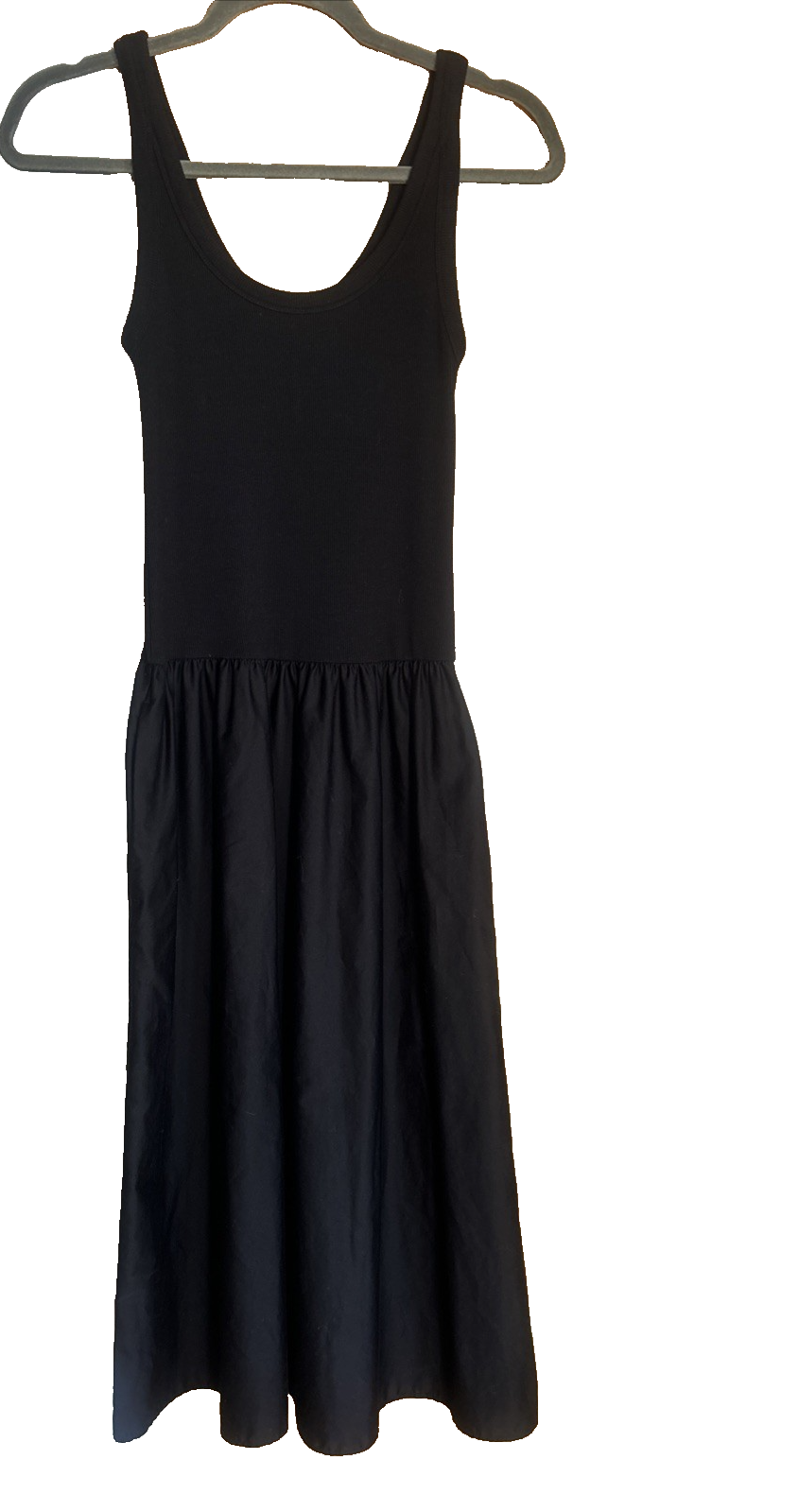 ALTRA & Other Stories Canotta Jersey Costine Tessuto Popeline Gonna Abito Midi Scollo Scoop XS