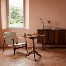 Tavolino Intarsiato Antico Motivo a Scacchiera Italia XIX Secolo Originale