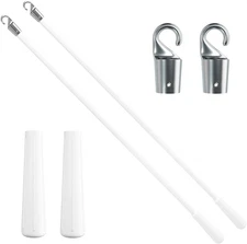 2 Pcs Blind Wand, Vertical Blinds Replacement Parts with Hook and Grip, White Fi