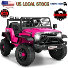 Kids Ride on Car with Remote Control LED Lights, 3 Speeds 24V Electric Car Gift&