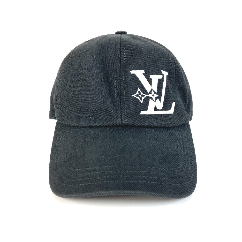 Louis Vuitton 黒 キャップ LOUIS VUITTON LV Smash Baseball Cap M7608L Black Cotton Canvas