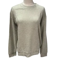 Lou & Grey Womens Medium Green Weathered Willow Textured Pullover Sweatshirt New