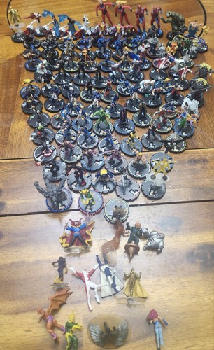 2000s Heroclix Figures Lot Of 108 Marvel With Some  Missing Bases No Cards