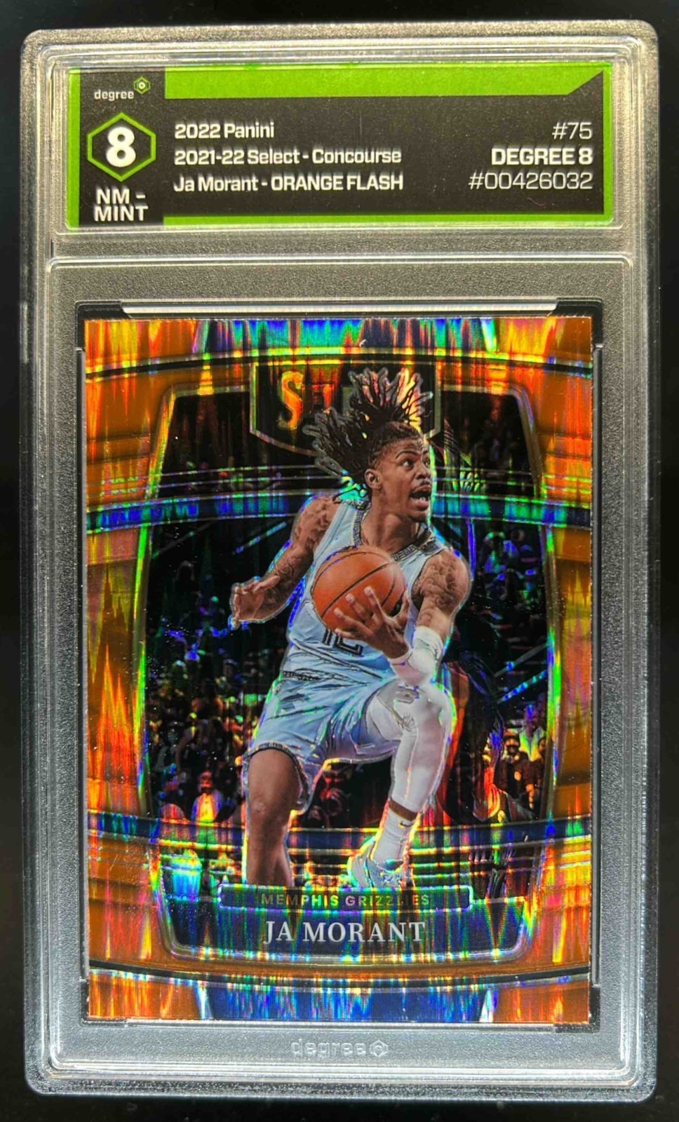 2021-22 Select Ja Morant Orange Flash Prizms Concourse #75 Grizzlies Degree 8