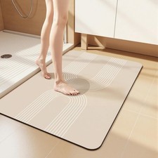 Ultra Thin Bath Mat,Fit Under Door Bathroom Rugs Non-Slip Rubber Backing Super