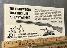 1960ʼs  Richland Arms Company Model 844 Handcrafted Shotguns, Print Ad #5228