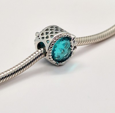   Meerjungfrau im Meer Bead Charm echt S925 Sterling Silber  