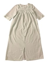 MISS ELAINE Women s Sz Small Robe House Dress Seersucker Zip Floral Embroidered