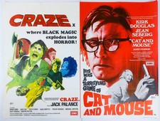 CRAZE / CAT AND MOUSE ORIGINAL UK QUAD FILM POSTER 1974
