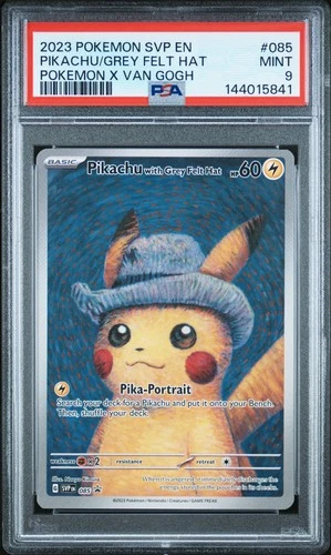 2023 POKEMON SVP EN-SV BLACK STAR PROMO #085 PIKACHU WITH GREY FELT HAT PSA 9