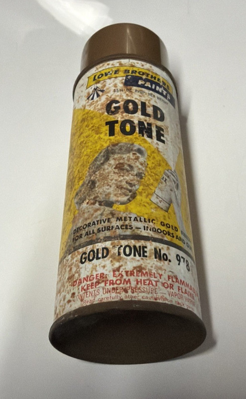Vintage 1964 Lowe Brothers Spray Paint Gold Tone No 978