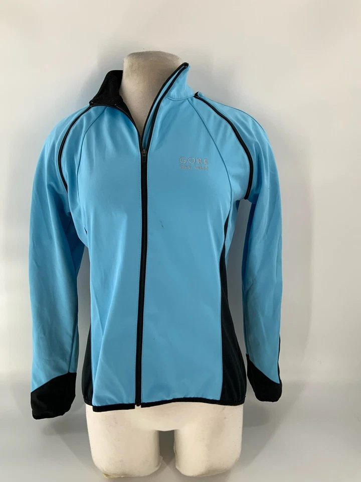 Chaqueta de ciclismo Gore Bike Wear para mujer L azul brillante nailon cortavientos YGI A2-517 Foto 2 de 4