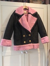 Kenzo H&m Leather Pink Sheepskin Coat Xs