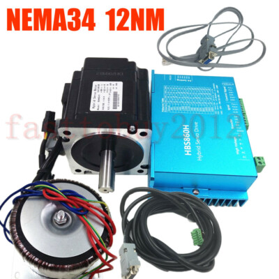  1714oz-in Closed-Loop Stepper Motor 12NM Nema34 DSP Drive/Power Supply/PC Cable