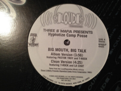 Three 6 Mafia , Hypnotize Camp Posse Big Mouth, Big Talk Vinyl Single 12inch