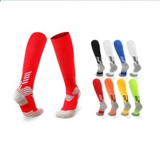 2 Pairs Football Soccer Socks Team Sport Knee High Socks for Adult Youth Kids