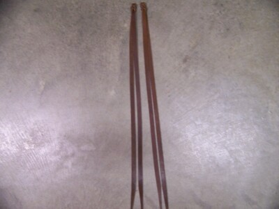 One Pair Leather Saddle Strings 29 Inch Length x 1/2 Inch Wide Brown Color