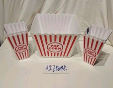 Retro Popcorn Set 1 Bowl Plastic Classic Tub  4 Single Serving Containers