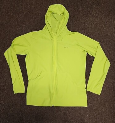 Bright Green Yellow Neon Zip Up Athletic Style Tesla Hoodie Women's Size  Large
