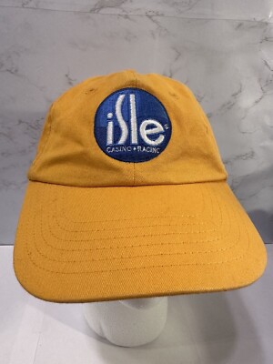 The Isle Casino Get Winning! Yellow Racing Ball Cap Hat Adjustable