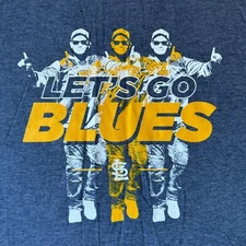 NEW Gildan T Shirt Mens Extra Large Gray Softstyle Ringspun Tee Let's Go Blues