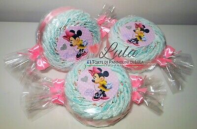 Torta Di Pannolini Caramella Minnie Femmina Idea Regalo Nascita Baby Shower Rosa Ebay