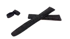 Black Croco Watch Band in 22mm for 18mm Folding Buckle
