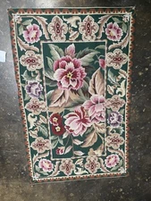 Traditional Needle Point Area Rug French Style 2x3. Handmade