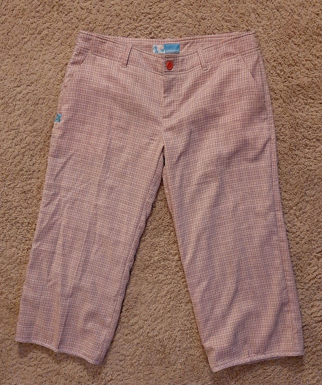 Capri Pants Fully Lined Pink Plaid Hiking
