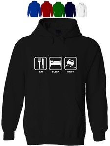 Comer dormir Drift para hombre con capucha sudadera con capucha divertido  Regalo De Cumpleaños deriva Jap | eBay