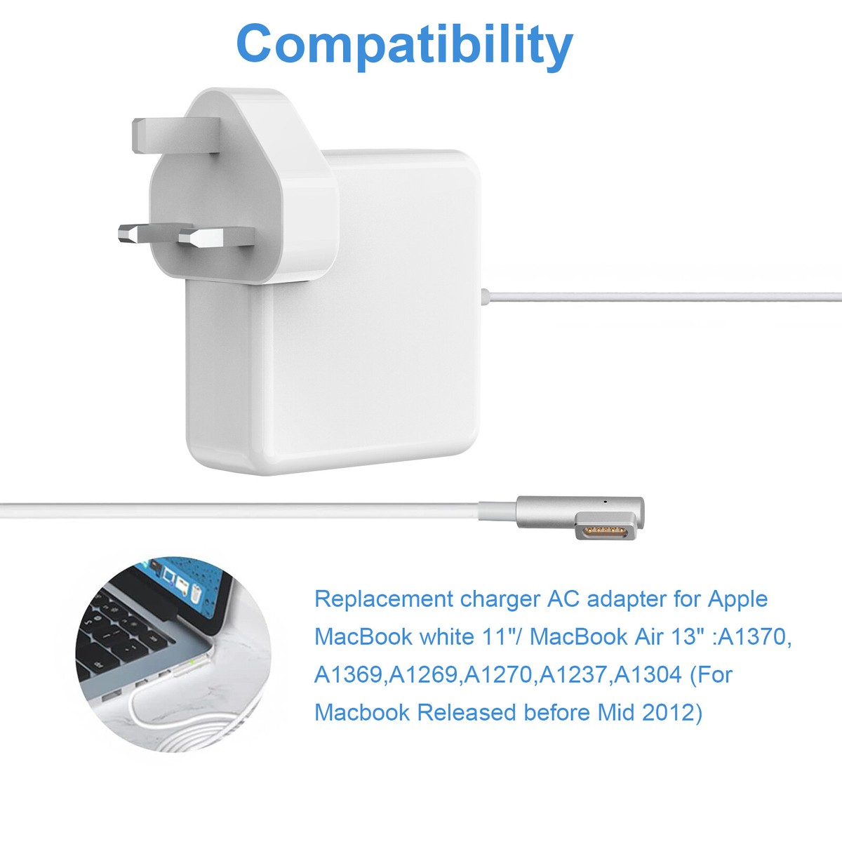 Alimentatore 45W Per MacBook Air - Adattatore L Tip Per Modelli 2010-2012, Caricamento Rapido E Sicuro - Foto 9
