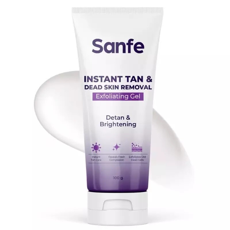 Sanfe Instant Tan & Dead Skin Removal Exfoliating Gel, Removes Tan (100 g) FS