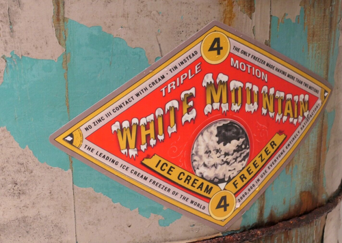White Mountain Ice Cream triple motion Replacement Sticker Size 6.75″ × 4.25″ - Picture 2 of 3