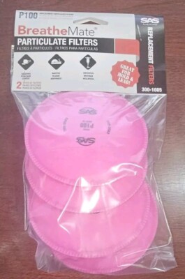 SAS Safety Breathmate P100 Replacement Particulate Filters - Pack Of 4 - New