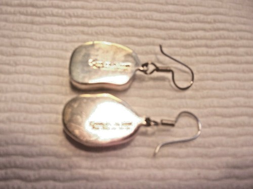 VERY NICE CHARLES ALBERT STERLING SILVER GEODE DROP/DANGLE EARRINGS - Picture 4 of 6