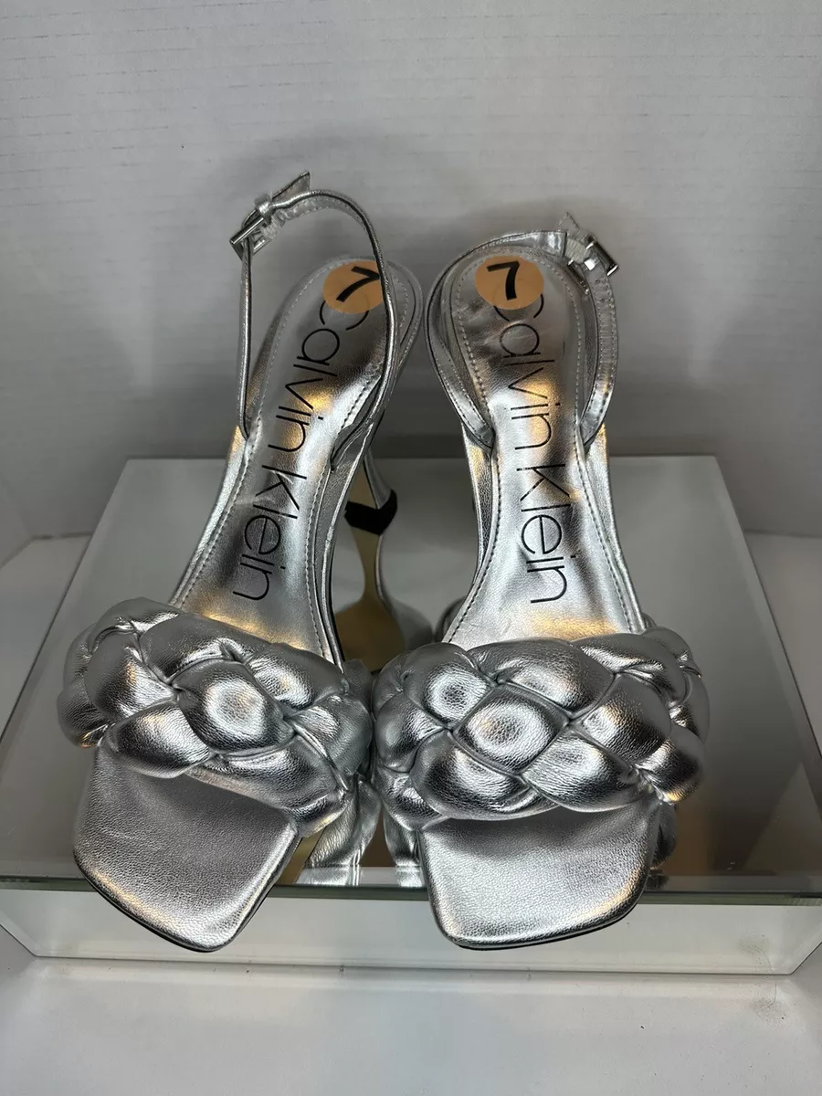 Calvin klein silver clearance heels