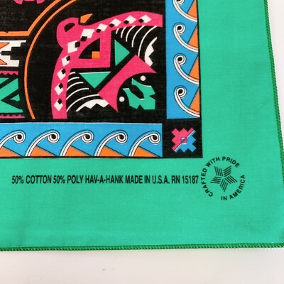 Vintage Hav-A-Hank Tribal Native American Navajo Bandana USA  display picture 1